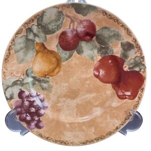 Cheri Blum 222 Fifth Cortland‎ Dinner Plate 10.5" Round Stoneware Tuscan Fruit